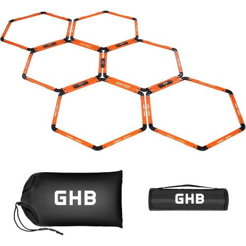 GHB Hex Agility Rings Speed Rings with Carrying Bag 6 Set