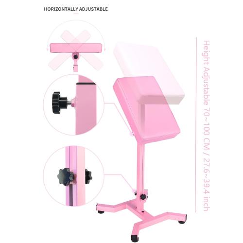 Pink Tattoo Arm Rest, HUOXOU Tattoo Armrest Stand, Four-corner base Stability Strongly, Adjustable Height, Thicken Soft Sponge Pad, Quick Installation Armrest Tattoo