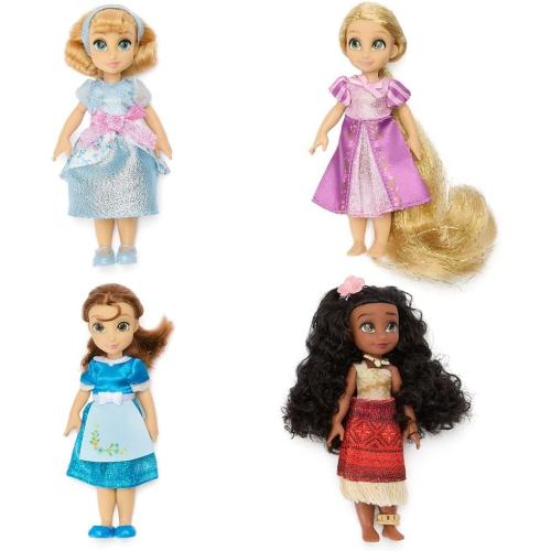 Disney Store Official Once Upon a Story Collection Mini Doll Gift Set - 9 Collectible Disney Princess Dolls: Cinderella, Ariel, Belle, Tiana, Rapunzel, Elsa, Moana, Mirabel & Asha - 5 Inch Mini Toys
