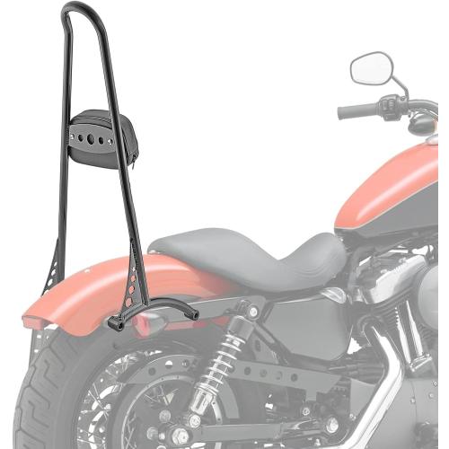 Wsays 21 Tall Passenger Backrest Sissy Bar Classic Styled Gloss Black Compatible with Harley Sportster XL 883 1200 1996-2003