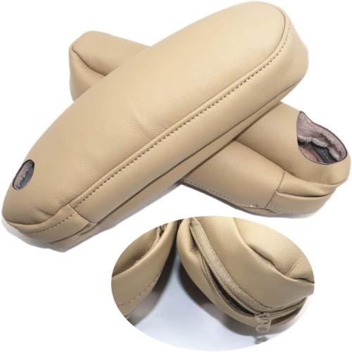 FZJDSD 2 pcs Beige Leather Seat Armrest Cover Compatible with Lexus RX300 RX330 RX350 2003 2004 2005 2006 2007 2008 2009 with Zippered Design