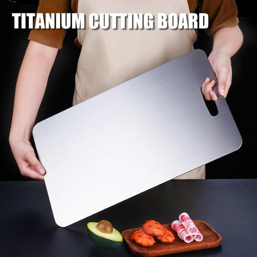 Titanium Cutting Board - 2025 New Upgrade 100% Pure Titanium Cutting Boards for Kitchen Double Sided Non Toxic Titanware Cutting Board,Hygiene Durable Dishwasher Safe Chopping Board (18L x 12W)