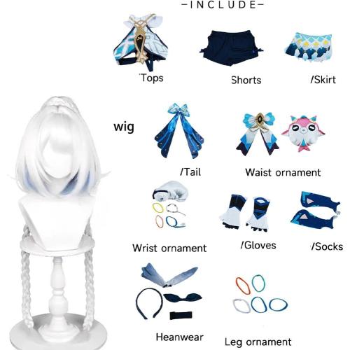 XL Mualani Cosplay Costume Mualani Outfit Dress Uniform Women Halloween Full Set