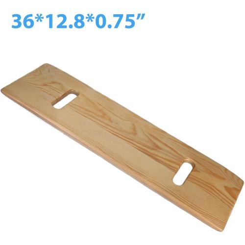 Wood Slide Transfer Board with 2 Cut out Handles 36 * 12.8 * 0.75 | Made of Heavy-Duty HardWood,Mobility Aid for Senior and Handicap,Non-latex,sturdy and durable,Load Capacity Up to 500 lbs