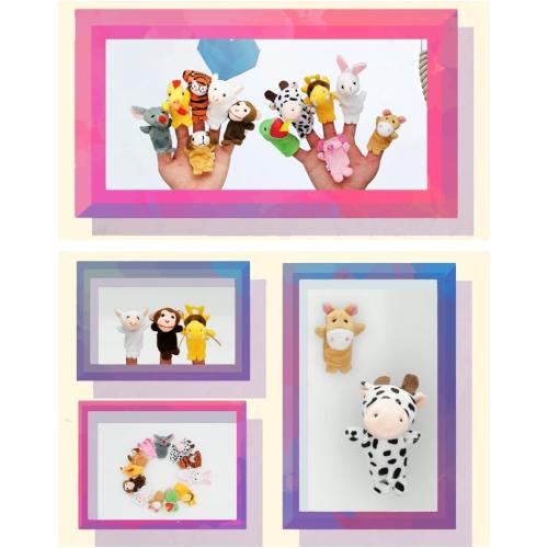 22 pcs Plush Animals Finger Puppet Toys - Mini Plush Figures Toy Assortment for Kids, Soft Hands Finger Puppets Game for Autistic Children, Great Family Parents Talking Story Set