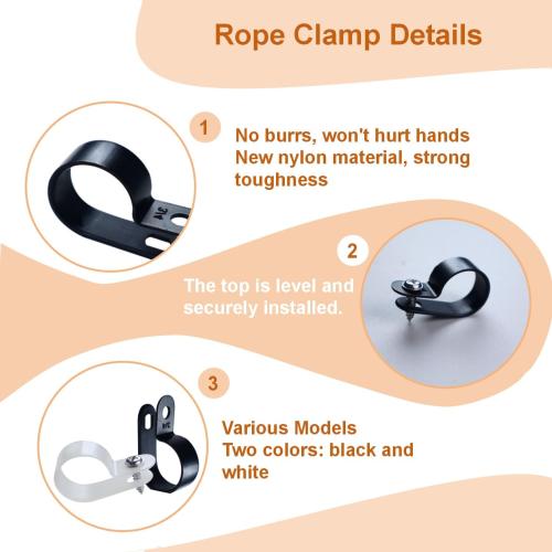 60 Pack 1/4 in Rope Light Clips p-Style Mounting Clips Plastic Cable Clamps for Wire Management(White-60p, 1/4)