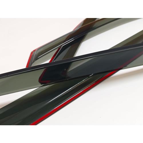 in-Channel Style Smoke Window Sun Rain Visors Vent Guard Shade Compatible with Nissan Titan Crew Cab 2004-2015