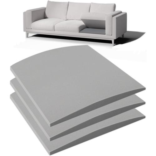 Couch Cushion Support for Sagging Seat - 20 x 20 High-Density Curved Foam Sofa Cushion Support Board, Couch Supporter for Under The Cushions, Grey Set of 3