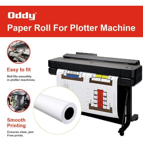 Size 24x 150 Wide Format Plotter Paper - 4 Rolls, 24” x 150 Ft, 20 lb Bond Paper (80 GSM with 2” Core), 96 Bright White, CAD Bond Paper for Inkjet Printers, Engineering, Architecture, and Blueprinting