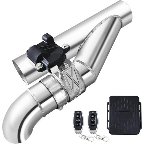 2.5 Inch Electric Exhaust Cutout with Elbow Valved Muffler Valvetronic Exhaust Valve Kit
