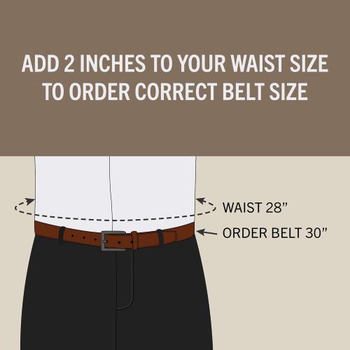 Perry Ellis Men's Portfolio Amigo Dress Belt, Leather, Stitched Edges, Metallic Buckle, 1.5 Width (Available in Big & Tall)