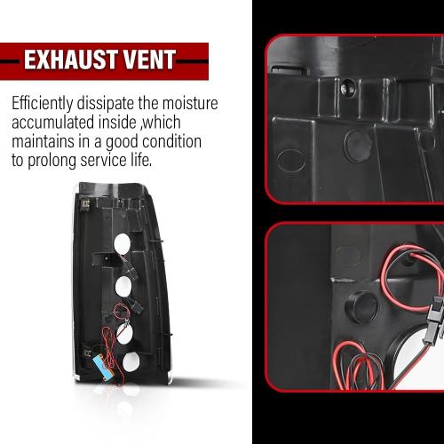 DOTCOM LED Tube Tail Lights Assembly w/light Bar Pair Fit Chevy Silverado 1500 2500 & HD 1999-2002/Fit GMC Sierra 1500 2500 & HD 1999-2006 Rear Lamps, Smoke Lens Black Housing Luces Traseras