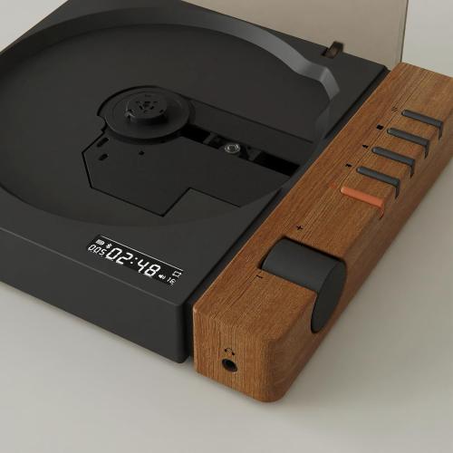 R300 CD Player Portable Bluetooth Desktop Retro CD Players for Home,Without Speakers, Rechargeble Battery Small Compact Vintage CD Player,SPDIF Out,Brown