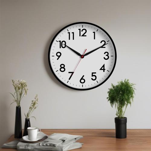 AKCISOT 16 Inch Wall Clock Large Silent Non-Ticking Wall Clocks Battery Operated - Analog Classic Clock Decorative for Living Room, Office, Home, School(Black)