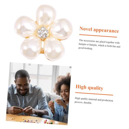 20Pcs Pearl Rhinestone Hairpin Charms for DIY Craft Decor Elegant Hair Clip Accessories for Headdress Making Handmade Hairpin Decorations and Light