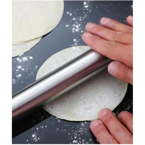 1 Pieces Stainless Steel Ravioli Rolling Pin,9Dumpling Rolling Pin For Dough,Use for Baking,Pie,Cookie,Fondant,Dumpling,Ravioli, and Pizza Dough Kitchen Picnic Tools (9)