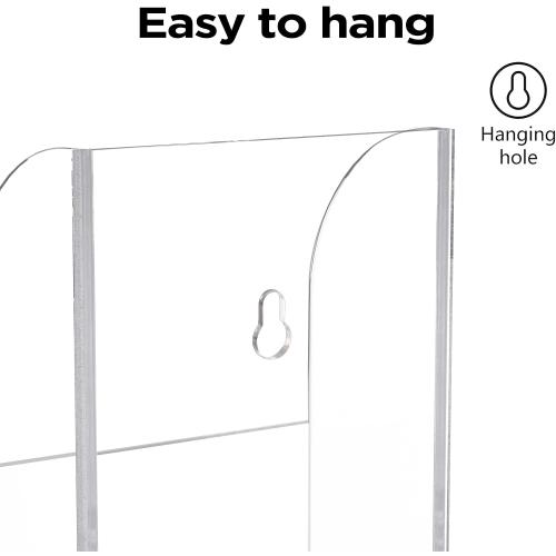 HBlife Acrylic Remote Holder Organizer, Clear TV Remote Control Holder Wall Mount Remote Caddy for Bedside, Media Organizer Storage Box 1 Compartment