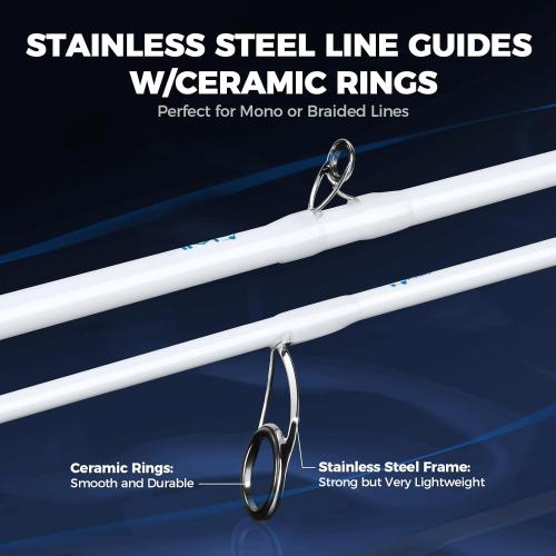 KastKing Centron Lite Twin Tip Fishing Rods, IM6 Graphite Blanks, Twin Tip Fishing Rods, Stainless Steel Guides with Ceramic Rings, Split or Full Rear EVA Handle Design, Drop Shot Hook Keeper