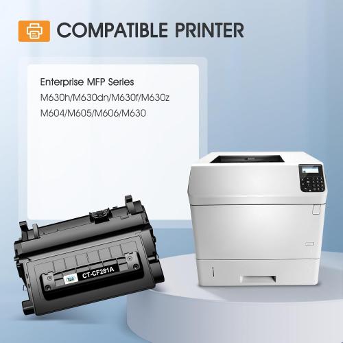 CF281A 81A Black Toner Cartridge 2-Pack Compatible Replacement for HP 81A 81X LaserJet M605 M604 Toner Cartridge for HP Enterprise MFP M605 M604 M604dn M605dn M605x M606 M630 M630f Printer Ink