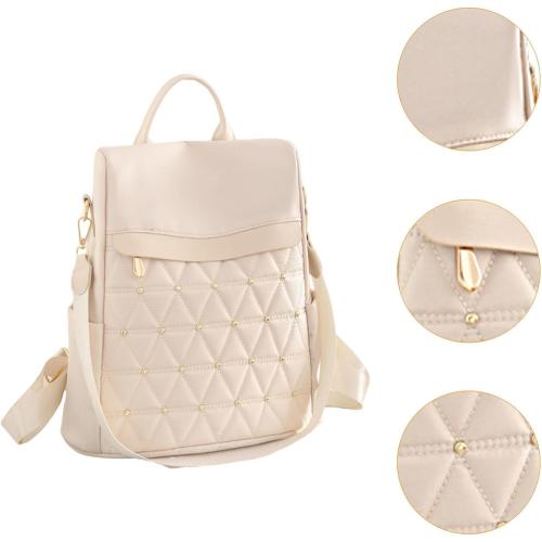 Backpack Purse Daily Daypack for Travel Women Shopping Working, Beige