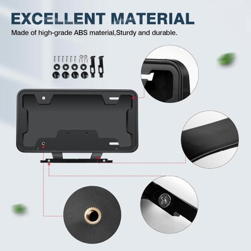 Autorder Front License Plate Holder for 2017-2022 2023 2024 Tesla Model 3 Accessories License Plate Bracket Mount for Model 3 No Drilling Black