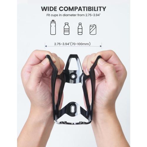 Lamicall Bike Water Bottle Holder - 1.2 Oz Ultralight & Sturdy Bike Cup Holder, Bicycle Drink Cage, Cycling Bike Water Bottle Cage with Screw Tool, for 2.75-3.94 Diameter Bottles