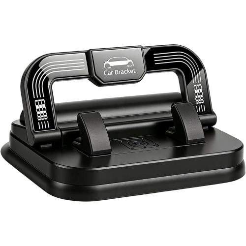 Car Phone Holder 360 Degree Rotation, Suitable for car Navigation in-car Dashboard, Horizontal and Vertical Screen Adjustment Angle, Suction Cup Fixed Non-Slip Mobile Phone Holder Suitable (Black)