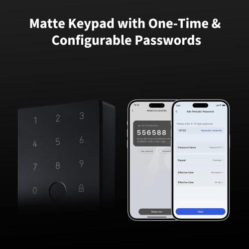 Aqara Smart Lock U100, Apple Home Key, Fingerprint Deadbolt, Silver
