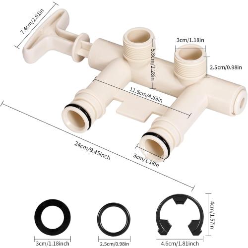 7129871 Water Softener Bypass Valve Threaded Adapter Kit, Water Softener Parts, Replaces WS15X10012, 3437, 3437299 and 42-3437, Compatible with Kenmore, GE, Whirlpool, Morton, NorthStar, EcoWater