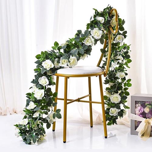 10PCS Fake Rose Garland, 7.5Ft Artificial Vines Flowers Hanging Rose Vine forfor Table Wedding Backdrop Arch Wall Party Mantle Festival Decor