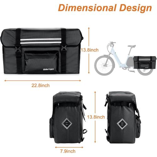 Cargo Bike Panniers 80L Large Capacity Waterproof Electric Bike Rear Rack Bag For Ebike Rear Seat Bicycle Panniers for Cycling Traveling Commuting