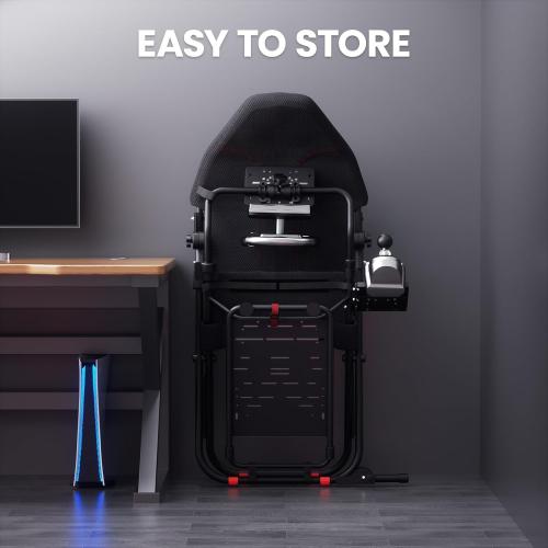 Color Black RACGTING Racing Simulator Cockpit for G29/G920/G923, Foldable & Adjustable Racing Seat for Thrustmaster T300RS/248/T-GT II, Fanatec CSL DD/GT DD Pro/ClubSport DD/DD , MOZA R5, SIMAGIC Alpha Mini