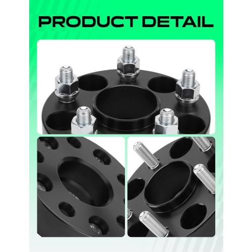 YHTAUTO 5x4.5 Hub Centric Wheel Spacers 1.25 Inch Fits Toyota, Lexus & Scion Models, Camry, RAV4, Avalon, tC xB, RX ES Series, 5x114.3mm 5 Lug Tire Spacers w/ 12x1.5 Studs 60.1 mm Hub Bore, 2 PCS Blac