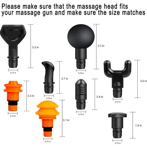 Massage Gun Heads for Hypervolt Go, Replaceable Massager Gun Attachment 8 Different Muscle Massager Heads Deep Tissue Percussion Plug and Play Salon Tools Home Pain Relief New Upgrade Massage Head