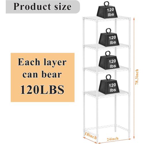 4 Tier Mini Fridge Shelf with Storage Over Mini Fridge Storage and Microwave Stand Height Adjustable Metal Storage Rack for Dorm Kitchen Office(White