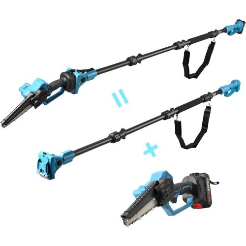 Only Extendable Pole Saw, Extension Pole Rotatable Pole 14ft Max Reach With Shoulder Strap,Tool-Free Installation Compatible 21v Shintyool Battery,For High Altitude Operations(No Chainsaw And Battery)
