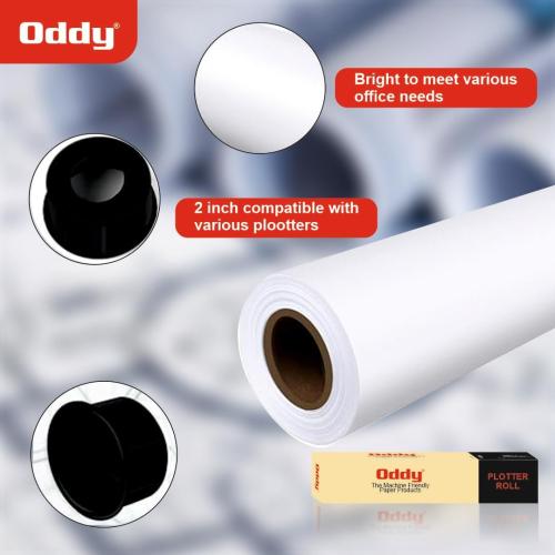 Size 24x 150 Wide Format Plotter Paper - 4 Rolls, 24” x 150 Ft, 20 lb Bond Paper (80 GSM with 2” Core), 96 Bright White, CAD Bond Paper for Inkjet Printers, Engineering, Architecture, and Blueprinting