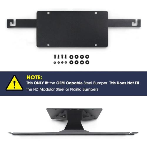 Front License Plate Relocation Bracket for 2021-2024  Ford Bronco with Factory Capable Bumper, No-Drill Mounting Kit, Relocates Plate Away from Fog Lights & Sensors (Compatible with 2/4 Door)