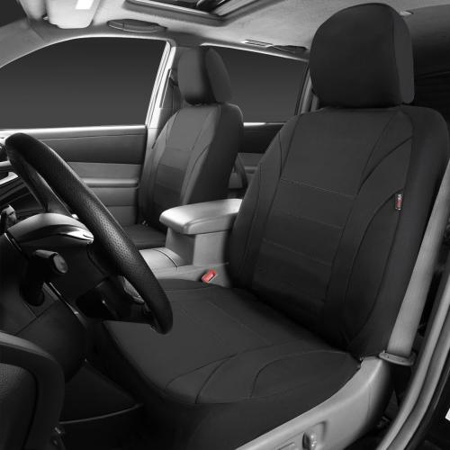 CAR PASS Neoprene EVA Waterproof car seat Covers Front Seats Only, Universal fit for SUV Vehicles Automotive with 5mm Composite EVA Inside,Airbag Compatible (Two Seats, Black and Black)