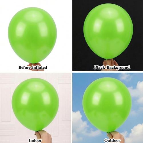 RUBFAC  Lime Green Balloons Different Sizes 18 12 10 5 Inch Light Fruit Neon Green Latex Balloon Garland Arch Kit for Birthday Party Dinosaur Jungle Baby Shower Decoration