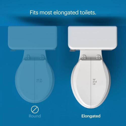 Brondell SE400-EW Swash SE400 Electric Bidet Toilet Seat With Heated Seat, Oscillating Stainless Steel Nozzle, Warm Air Dryer, Night Light, Gentle Close Lid, White Side Arm Control, Elongated
