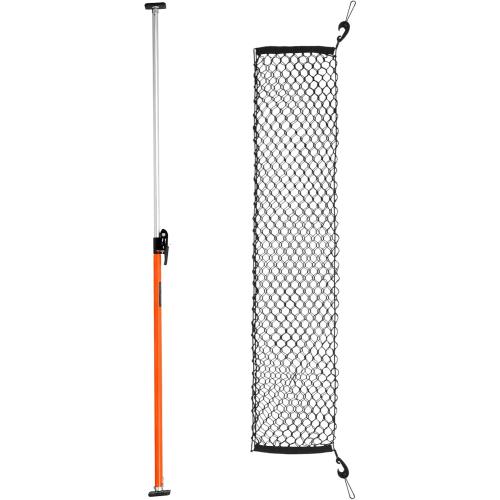 VEVOR Cargo Bar, Ratcheting Cargo Bar Adjustable from 40 to 73, Heavy-Duty Steel Cargos Stabilizer with Storage Net & Non-Slip Foot Pads, Telescoping Load Lock Bars Stop Sliding for SUVs, Sedans