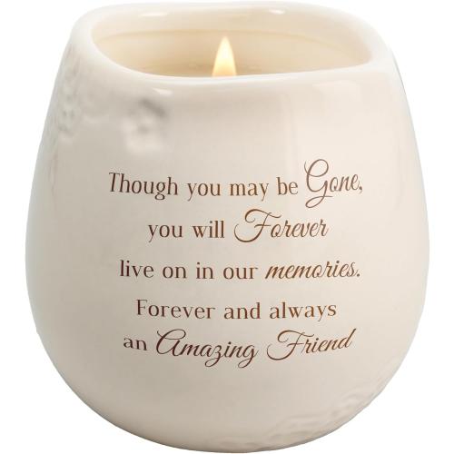 Pavilion Gift Company - Amazing Friend 8 oz Bereavement Candle, Memorial Gifts for Loss of Mother Father Friend Loved One, Remembrance, Condolences, Sympathy, 1 Count, Cream