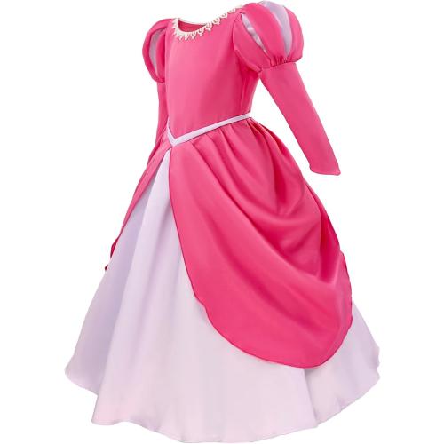 Size Medium Kids Color Pink Naywig Mermaid Princess Dress Ariel Costume For Kids Girls Birthday Halloween Party Cosplay Dress Up