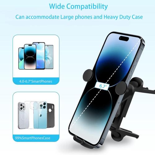 ICAILIN Car Phone Holder Mount for Round Air Vent, Universal Circular Vent Cell Phone Mount Compatible with Mercedes Benz A/B/C/E/S/GLC Class, Jeep Wrangler, Mini Cooper, Fits iPhone & Samsung