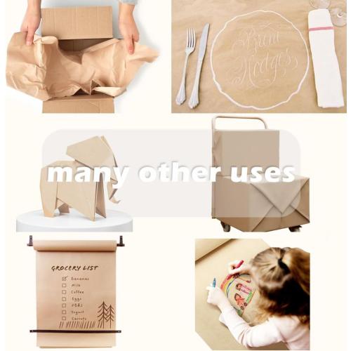 SMART&CASUAL 36 x 1,500 (125') Brown Kraft Craft Paper Roll for Gift Wrapping Bulletin Board Bouquet Flower Art Packing Parcel Table Covering 70GSM 50LB (Brown, 36 x 125')