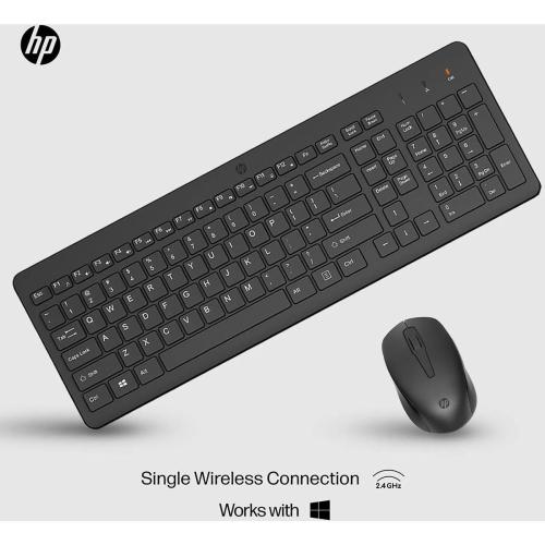 HP 330 Wireless Keyboard and Mouse Combo - 2.4 Ghz Wireless USB Receiver - Chiclet Keys, 12 Keyboard Shortcuts - 1600 DPI Multi-Surface Mouse - LED Num Lock, Caps Lock, Scroll Lock (2V9E6AA)