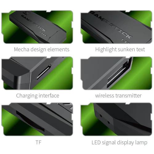 Black 2 Pack Cawevon Wireless Retro Gaming Console, 9 Classic Emulators, Plug and Play Video Game Stick Built-in 10000  Classic Games, 4K HD HDMI Output for TV with Dual 2.4G Wireless Controllers (64G)