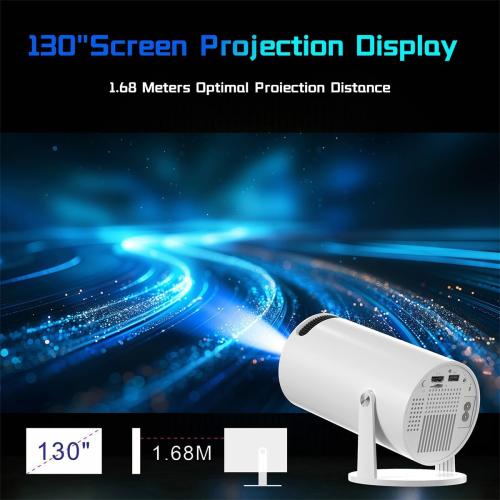 Mini Projector Portable Projector with WiFi6 and Bluetooth 5.0 130-Inch 1080P Support 160 ANSI Auto Keystone Outdoor Home Projector Built-in Android 11.0 OS