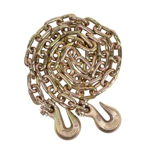 2Pack Mytee Products 3/8 Inch x 20 FT Grade 70 Binder Chain with Clevis Grab Hooks - G70 Transport Tow Chain - 6,600 Lbs Working Load Limit